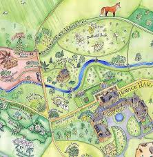 Howick Hall Map Detail Illustrated Map Village Map Map Art