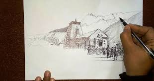 How To Draw Kedarnath Temple Drawing Step By Step Temple Drawing Step By Step Drawing Pen Drawing It that essence, the incredible kedarnath temple which has stood the test of. how to draw kedarnath temple drawing
