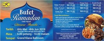Tarikh hijrah tarikh masihi perkara (1441) (2020) 27 rejab 3 april israk dan mikraj 1 ramadhan 6 mei awal ramadhan 17 ramadhan 2 mei nuzul al quran 1 syawal 5 jun hari raya aidilfitri Twtn9 Ø¹Ù„Ù‰ ØªÙˆÙŠØªØ± List Ramadhan Buffet 2019 In N9 Ramadhan Masih Berbaki Lagi 10 Hari Waghih Yang Nak Try Bufet Ramadhan Untuk Iftar Boleh Refer This Thread 1 Royale Chulan Seremban 2