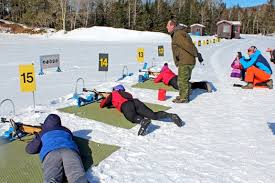 So just how far do biathlon athletes shoot? On The Scene Tim Burke Helps Visitors Be A Biathlete For A Day News Sports Jobs Lake Placid News
