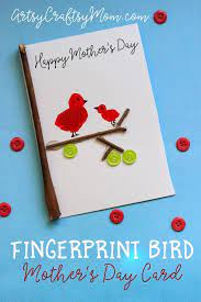 This diy mother's day card plays off a cute pun to make your mom feel special and appreciated. Diy Super Cute Fingerprint Bird Mother S Day Card