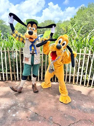 🐾🌿 Looking to meet your favorite Disney pals at Disney's Animal Kingdom?  Here's where to find them! 📍 Mickey & Minnie are ready for adventure at  Adventurers Outpost, dressed in their safari