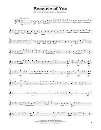 Classical sheet music for solo violin. Because Of You Violin Solo Print Sheet Music Now