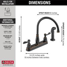 Oil rubbed bronze kitchen faucets are one of the more expensive types of fixtures that you'll find on the market today. Delta Faucet Company 21996lfob Studio41 Oil Rubbed Bronze Two Handle Kitchen Faucet