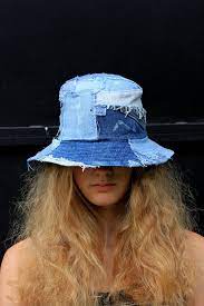 Distressed Jeans Hat Rugged Denim Bucket Hat Sun Style Hat Ripped Fashion Streetstyle Size 21 Inches 54 55 Cm Hat Fashion Denim Hat Outfits With Hats