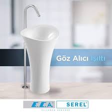 Tasarimi Ve Hatlari Ile Ezber Bozan Serel Monoblok Lavabo Ve E C A Yerden Baglantili Lavabo Muslugu Ile Banyolariniza Goz Alici Bir Isilti Katin Eca Serel