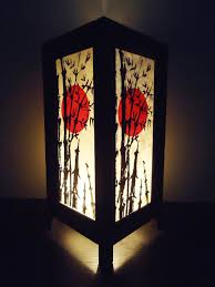 Asian Oriental Japanese Sunset Bedside Floor Or Table Lamp Shades Wood Or Bedside Paper Light Shades Furniture Hom Asian Decor Japanese Lamps Floor Table Lamps