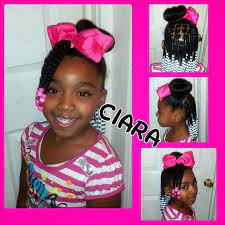Box Braids With Beads In Back Donut With Bow On Top Braid Bangs With Beads In Front Hair Styles Little Girl Braids Quick Hair Braid