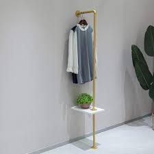 Online shopping a variety of best decorative clothes hooks at dhgate.com. Furvokia Industrial Rustic Bedroom Wall Mounted Storage Pipe Shelves Floating Garment Rack Standing Entryway Bathroom Hanging Towel Rack Diy Pipe Decorative Gold A Buy Online In Aruba At Aruba Desertcart Com Productid 163030614