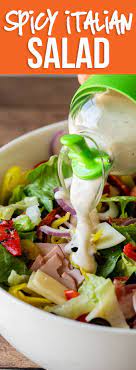Spicy Italian Salad Recipe Recipe Italian Salad Italian Salad Recipes Italian Dressing Recipes