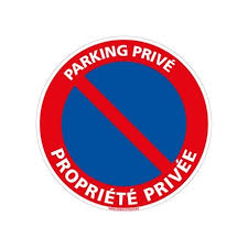 Panneau d'information parking privé à bords tombés. Panneau Parking Prive Propriete Privee