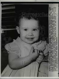 1956 Press Photo Cinncinati Ohio baby Jo Ellen Koenig saved from copper lack