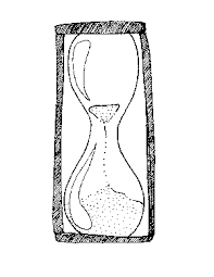 Roses and hourglass coloring page. Hourglass Coloring Page