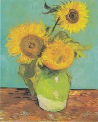 2nd, three flowers, one gone to seed. File Van Gogh Drei Sonnenblumen In Einer Vase Jpeg Wikimedia Commons