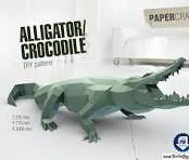 Cocodrilo, caimán, modelo DIY PAPERCRAFT de baja poli en 3D ...