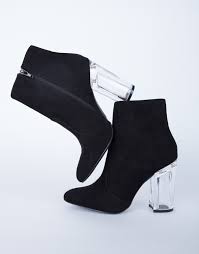 Black Boots With Clear Heel Clear Heel Boots Clear Heel Boots Clear Heels Outfit Heels Outfits
