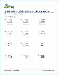 Check spelling or type a new query. Grade 4 Math Worksheet Subtraction Subtracting 4 Digit Numbers K5 Learning