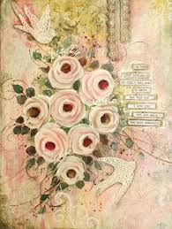 Tracey White Rose Petals Past Vintage Romance Mixed Media Canvas Tutorial Mixed Media Canvas Tutorial Mixed Media Canvas Tim Holtz Distress Crayons