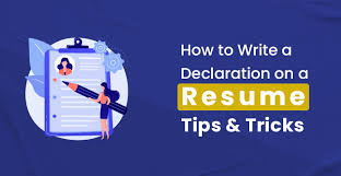 A declaration in resume is a text that lay behind your educational qualifications and skills to permit the hiring manager to get an outline of your requirements and abilities to contest the job profile. How To Write A Declaration In Resume Tips Tricks How To Give Declaration In Resume