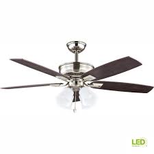 A ceiling fan light not working can be an easy problem to solve. Hampton Bay Devron 52 In Led Indoor Brushed Nickel Ceiling Fan With Light Kit 57233 The Home Depot