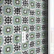 Black And White Moroccan Tile Backsplash Handmade In Green Blue Black Tile Pack Of 12 Morocco 8 X 8 Moroccan Mosaic Cement In 2020 Black And White Tiles Black Tiles Green Tile