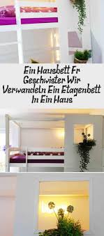 Hausbett Fur Geschwister Etagenbett In Haus Kinder Teilen Sich Ein Zimmer Kinderzimmer Einrichtung Dekoideen Kinderzimm In 2020 Home Decor Decor Home Decor Decals