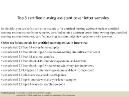Top 5 Certified Nursing Assistant Cover Letter Samples
