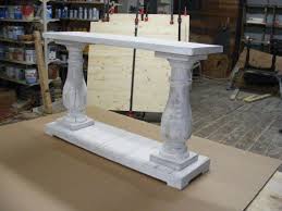 Whitewashed Console Table Handcrafted Beautiful Chunky Balustrade Legs Console Table Shabby White Dressing Table Shelves