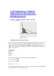 Data lengkap tentang contoh soal integer linear programming dan penyelesaiannya. Contoh Soal Program Linear Dengan Metode Grafik Berbagi Contoh Soal