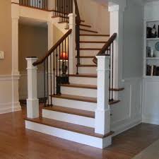 White Box Newel Post Again Here It S On The Step I Like The Look And The Platform Will Be Open Tha Traditional Staircase Painted Stair Railings Staircase