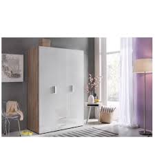 {voir la position des objets}. Dressings Et Armoires Meubles Et Rangements Armoire Penderie 3 Portes 2 Tiroirs Malta Chene Facade Laquee Blanc Casse L 120 Cm Inside75