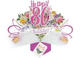 80 Jaar 3d Verjaardagskaart Pop Ups Happy 80th Birthday Bloemen Muller Wenskaarten
