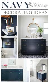 Throw up some decals for a temporary decorating solution. Navy Bathroom Decorating Ideas
