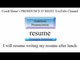How to pronounce 'résumé' in french. How To Pronounce Resume American Pronunciation For Esl Students Youtube