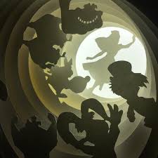 Alice In Wonderland Shadow Box Light Box Paper Craft Etsy In 2020 Shadow Box Art Shadow Box Shadow Light Box