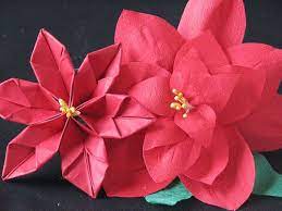 13 Origami Poinsettia 015 Holiday Origami Christmas Origami Origami Paper Art