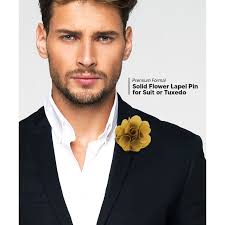 Vittorio Vico Formal Solid Flower Gold Lapel Pin, Stainless Steel, 1 Count 