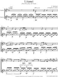 Weitere produkte von franz schubert. Litany D343 Violin Guitar Sheet Music By Franz Peter Schubert