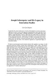 Pdf Joseph Schumpeter And His Legacy In Innovation Studies