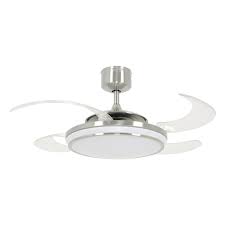 People swelter through hot days and oftentimes the heat can become unbearable. Fanaway Evo1 Brushed Chrome Retractable 4 Blade Led Lighting With Remote Ceiling Fan The Home Depot Canada