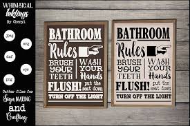 Such an inexpensive and easy way to add cute and fun decor to a kid's bathroom. Bathroom Rules 3 Svg 175289 Svgs Design Bundles Bathroom Rules Svg Cricut Cuttlebug