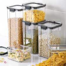 4.8 out of 5 stars. Buy Online 2 4pcs Pet Plastic Food Containers Transparent Stackable Dry Food Storage Box Kitchen Spaghetti Noodles Sealed Containers Alitools