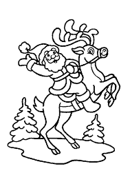 Les rennes du père noël lui permette de distribuer aux enfants des milliers de cadeaux dans la nuit de noël. Coloriage Le Pere Noel Sur Le Dos D Une Renne