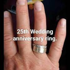 The Ring Fits On 1st Trial Fitting Yayy Just Need To Finish Stamp And Polish Love Renewweddingvows 25yearsmarri Ring Fit Wedding Anniversary Rings Rings