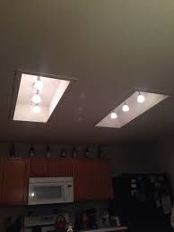 Replace Fluorescent Light With Track Light In The Kitchen Kitchen Ceiling Lights Track Lighting Kitchen Fluorescent Light Fixture