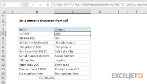 How to sort data in microsoft excel 2013? Excel Formula Strip Numeric Characters From Cell Exceljet