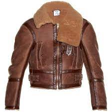 Vetements Shrunken Fit Shearling Aviator Jacket 3 675 Liked On Polyvore Featuring M Leather Jacket Men Style Mens Shearling Jacket Mens Tan Leather Jacket