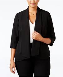 Plus Size Open Front Soft Blazer