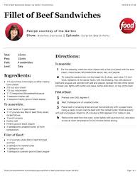 Recipe courtesy of ina garten. Fillet Of Beef Sandwiches Recipe Ina Garten Food Network