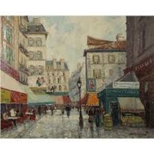 Marcel Brisson (French, b.1915) Paris Street Scene, Oil
